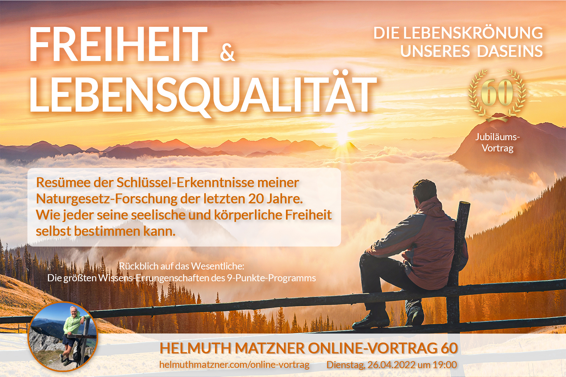 Helmuth Matzner - Online-Vortrag 60 - Freiheit Lebensqualität - LP BANNER v01